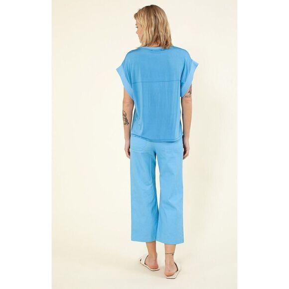 HALE BOB Azalea Solid TopIN BLUE WOMEN'S SIZE LARGE NWOT - Picture 2 of 7